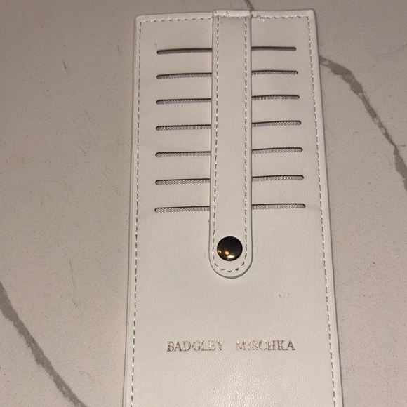 Badgley Mischka Accessories - Badgley Mischka White Leather Card Holder